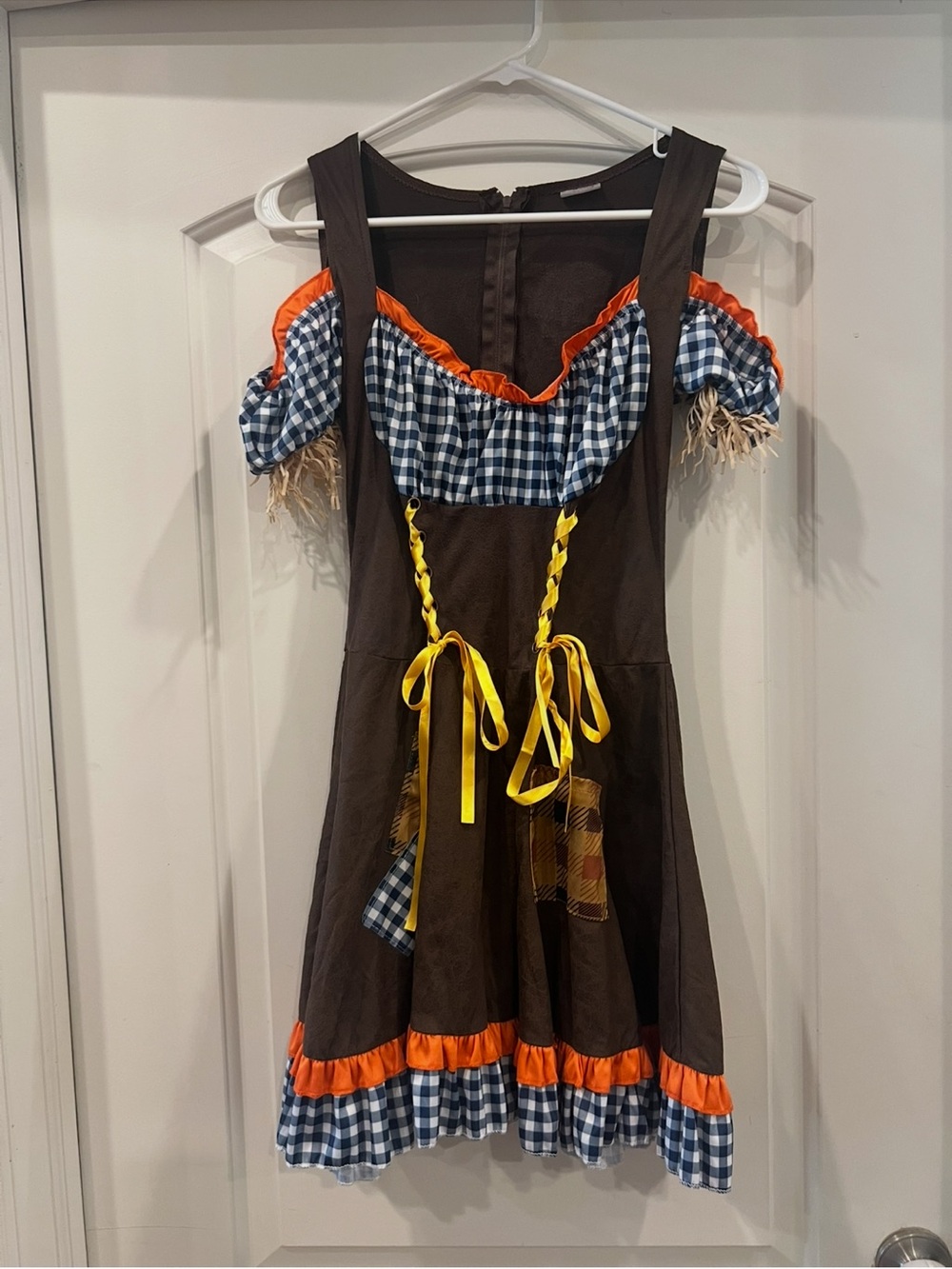 Spirit Halloween Scarecrow Costume Womens M Wizard Of Oz Country Farm Party